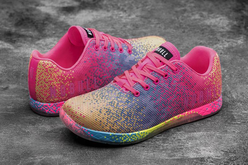 Pink Nobull Neon Pink Glitch Men's Trainers | CA Q1375M